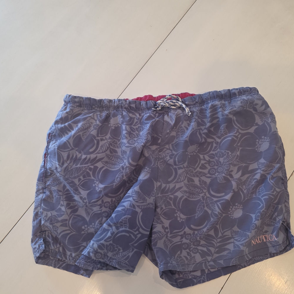 Nautica Purple Floral Swim Shorts